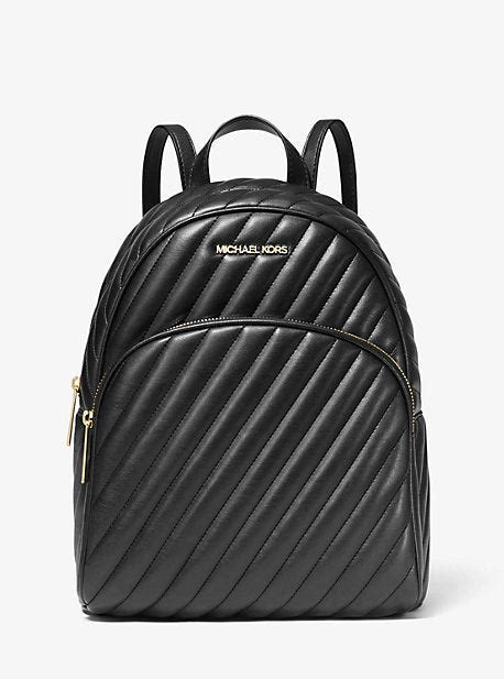 michael michael kors abbey medium quilted leather backpack black real|abbey medium leather backpack.